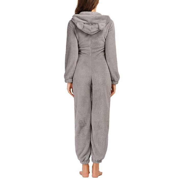 Acheter ShoesBox Combinaison pyjama à capuche à manches longues pour femme  - Décontracté et chaud pour l'hiver