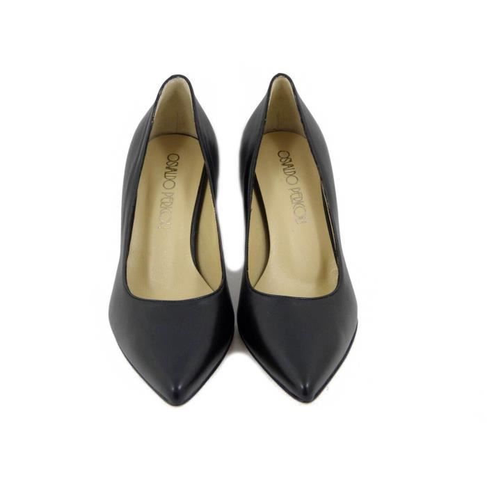 Escarpin Femme OSVALDO PERICOLI Cuir Souple Noir Talon