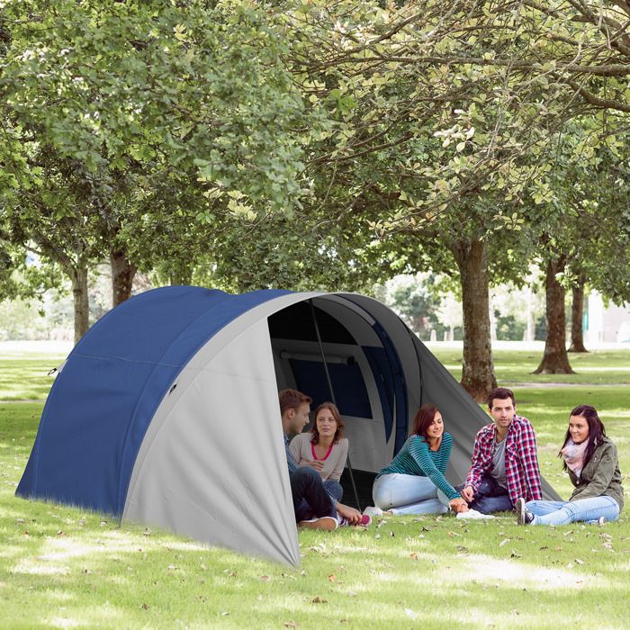 Outsunny Tente de Camping familiale 3-4 Personnes avec Double Toit 3000 mm et Sac de Transport, Tente Tunnel étanche légère ventilée Facile à Monter, dim. 390L x 315l x 188H cm Outsunny Tente de Camping familiale 3-4 Personnes avec Double Toit 3000 mm et Sac de Transport, Tente Tunnel étanche légère ventilée Facile à Monter, dim. 390L x 315l x 188H cm