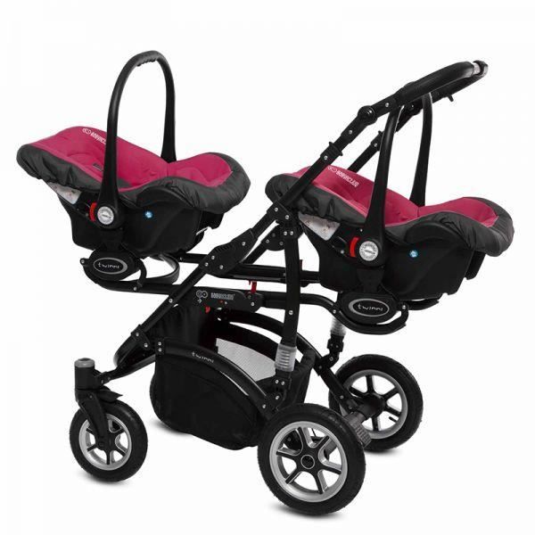 Poussette double Twinni Premium 2 nacelles 2 Sieges auto Fushia Cdiscount Puericulture Eveil bebe