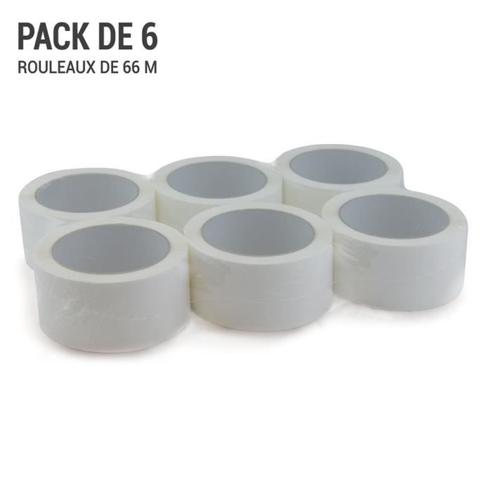 Ruban Adhésif Q-Connect 50mm X 66m - Lot De 6 Rouleaux, Haute Adhérence Pour Emballage Et Colis