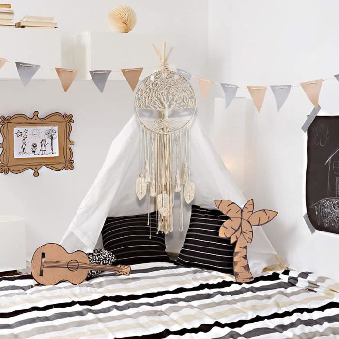 FREEBLOSS Macramé Arbre de Vie Kit Macramé Feuille Murale