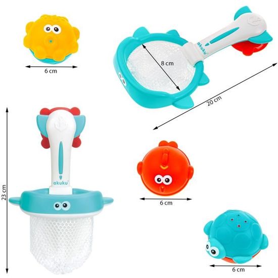 Kali Jeu De Bain Bebe Panier Ou Filet Peche 3 Balles Animaux Cdiscount Puericulture Eveil Bebe