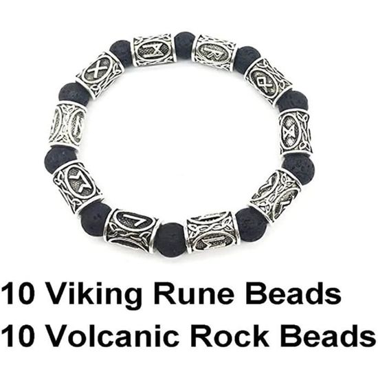 Hommes naturels sains Thérapie Magnétique Bracelet Energy Viking Valknut Noir Chaîne 