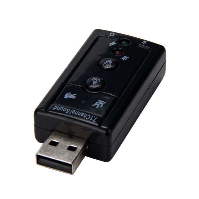 Generic Mini carte son externe USB 7.1 canaux Convertisseur adaptateur  audio 3D + Cable - Prix pas cher