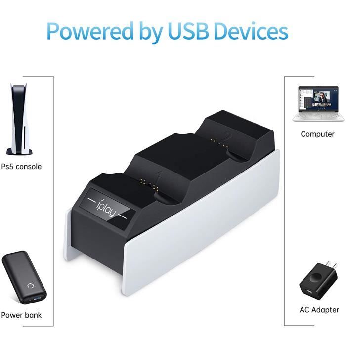 Chargeur Manette PS5, Double USB chargeur de contrôleur dock pour  Playstation 5
