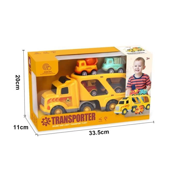 Jeu De 4 Camions Rhino Sbabam - Véhicules De Chantier Pour Enfants Dès 3 Ans - Cadeau Jeu De Construction Et Collecte