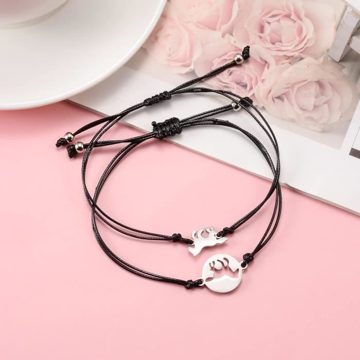 Bracelet Licorne Perles Roses Pour Fille - Taille Réglable 5.5-9 Pouces | Cadeau Rentrée Scolaire, Anniversaire | Boîte Cadeau Incluse