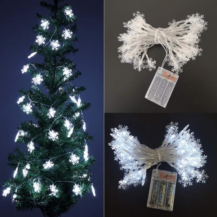 Guirlande Lumineuse Flocon De Neige 30LED Blanc Chaud 2,9m