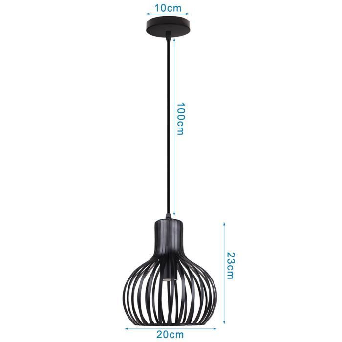Kit 2 Suspensions E27 Avec Câble 150cm - Porte-lampe Vintage Noir Pour Salon Et Chambre - Max 60W
