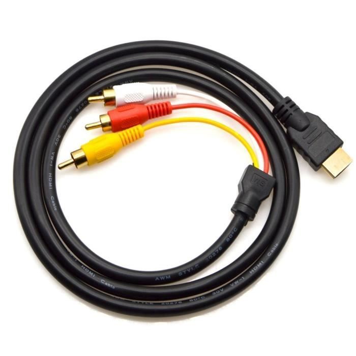 Câble HDMI vers RCA, Câble Adaptateur Convertisseur HDMI vers 5