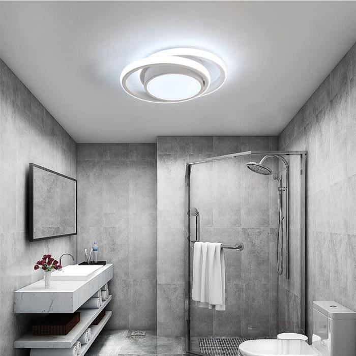 Plafonnier LED Moderne 32W Lampe de Plafond Blanc Froid 6000K Luminaire  Plafonnier Rond pour Couloir Salle de Bains Salon - Blanc - Cdiscount Maison