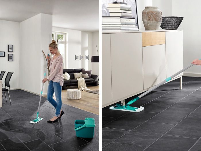 Balai Lave-Sol Leifheit Clean Twist M Ergo - Essorage Intégré - Seau 6L Avec Roulettes
