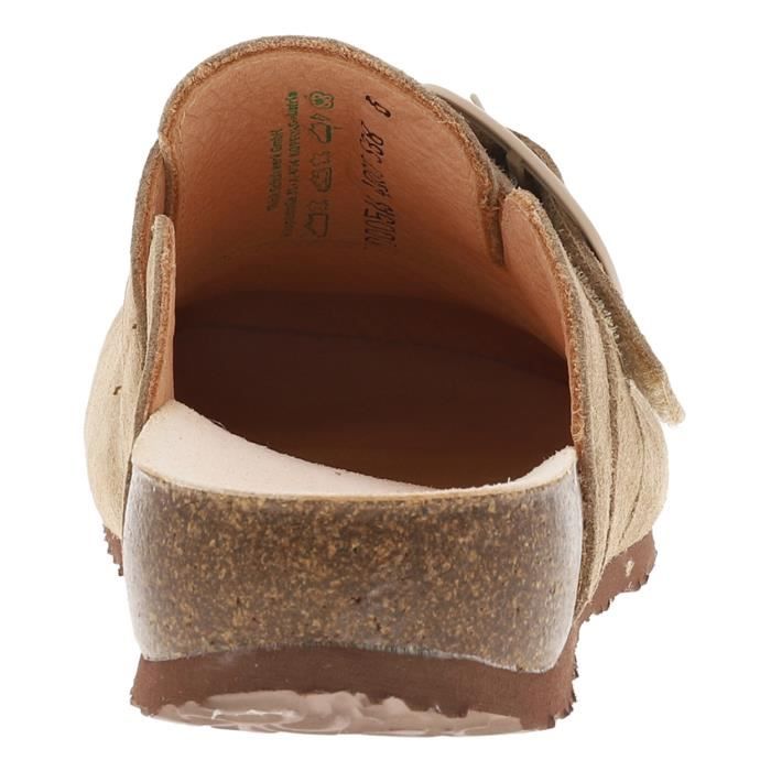 Mules en cuir su de beige pour femme Think Compens bas 4 cm Premi re en cuir biologique ergonomique