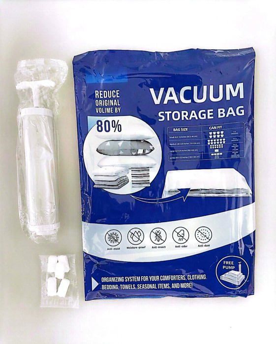 Lot De 9 Sacs De Rangement Sous Vide Avec Pompe électrique - Compressez Vos Vêtements, Couettes Et Gagnez 80% D'espace