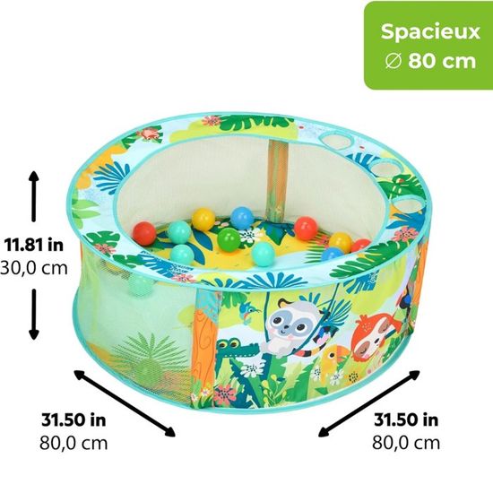 Puniama Piscine à Balles Pliable Pour Bébé 80 Cm – Parc De Jeu Intérieur/extérieur, Cadeau 1-3 Ans (balles Non Incluses)