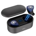 Ecouteur Bluetooth 5.0 Écouteur sans Fil Lecheo TWS 400mAh 12 heures prolongeant la récréation Stéréo HD mini Ecouteur - Noir-0