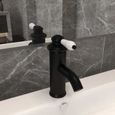 6771CHIC- Robinet de lavabo de salle de bain,Cuisine,Mitigeur Lavabo baignoire Moderne Noir 130x180 mm-0