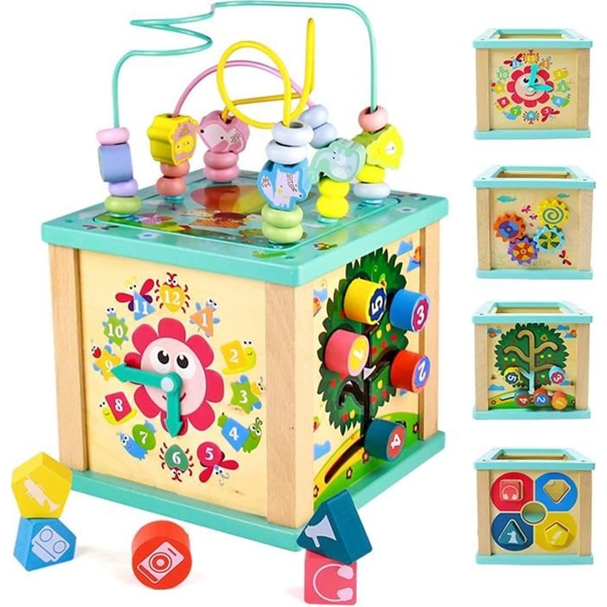 Cube D Activite Bebe Avec Abyrinthe Boulier Jouet Bois Montessori Bebe Jouet Fille Garcon 3 4 5 Ans Cdiscount Jeux Jouets