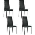 ALIGHTUP Lot de 4 chaises de salle à manger tapissées en PU, Noir