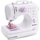 EXCELVAN Automatique Machine à Coudre Double Ligne à Deux Vitesses Point Réglable Domestique Ménage Machine avec Lumière de Couture Intégrée