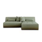 LISA DESIGN Onyx - canapé modulable d'angle réversible 4 places - en tissu - Vert sauge