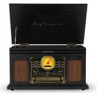 Platine Vinyle PRIXTON Century, Tourne-disque Bluetooth/USB/CD/Cassetes, Numérisation des vinyles, 2 Haut-parleurs, Couleur Noir