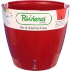 Pot de fleurs avec réserve d'eau - RIVIERA - EVA NEW Rond - Ø 36 x H 33 cm - Rouge