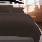 Housse de couette en coton 57 fils 240x220 cm Uni brun, par Soleil d'Ocre