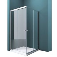 Mai & Mai cabine de douche avec receveur 80x80 deux portes coulissantes verre trempé transparent revêtement easy clean RAV16K