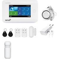 HUXGO, HXA006, Système d'alarme sans Fil WIFI + GSM avec capteur de Mouvement, Alarme pour Bureau, Maison, Appartement, Garage