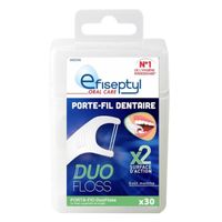 Porte Fil Dentaire Duo Floss - Efiseptyl - x2 Surface d'Action - Goût Menthe - x30