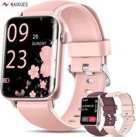 NAIXUES Montre Connectée Femme 1.69'' avec Appel Bluetooth/3 Bracelet/IP68/7 Modes Sportifs/Podometre/Fréquence Cardiaque/Sommeil