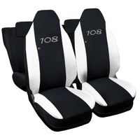 Lupex Shop Housses de siège auto compatibles pour 108 Noir Blanche