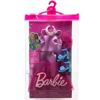 Barbie Fashion Pack - HJT20 - Tenue de vêtements pour poupée - Robe Glamour avec Voilage épaule et Taille, Chaussure à Talon, Collie
