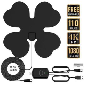 Antenne TV, 2018 Version Dernière Antenne TNT Intérieur Full HD Antenne  HDTV 50 Mile Range, Avec Amplifiée Détachable Signal;Noir - antenne rateau,  avis et prix pas cher - Cdiscount
