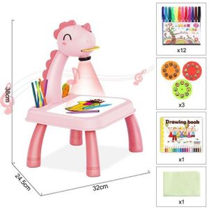 TABLE A DESSIN Dessin - Graphisme,Projecteur Led pour enfants,Table de dessin artistique,tableau de peinture,bureau - Type E Pink with box -A