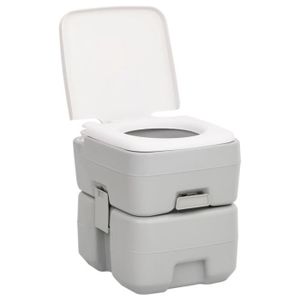 WC - TOILETTES Drfeify Toilette de camping portable gris et blanc 20+10 L PEHD TA188