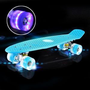 SKATEBOARD - LONGBOARD Skateboard Longboard 22 Pouces LED Enfants Bleu - 