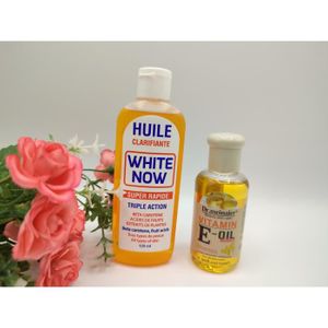 SOIN SPÉCIFIQUE WHITE NOW Huile Clarifiante triple action aux acides de fruits - White Now - 125ml avec vitamin C ou E (alleatoire)
