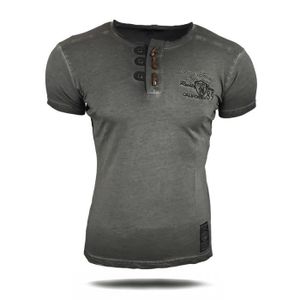 Tee Shirt Homme Col Tunisien Cdiscount