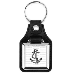 Porte-Cl/és Carr/é Plastique Cocarde Marine Nationale Ancre