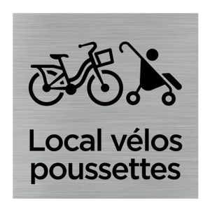 PLAQUE DE PORTE Pictogramme Local vélos et poussettes Q1032Plaque 