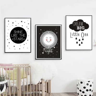 Nouveau Reve Grand Petit Une Bonne Nuit Toile Peinture Poster Pepiniere Mur Art Enfants Chambre Decor Maison Decoupe 3 Pieces Achat Vente Objet Decoration Murale Cdiscount