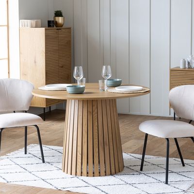 Table Ronde MARTHA 120 Cm Noire – Happy Garden – Style Scandinave – MDF – 4 Places