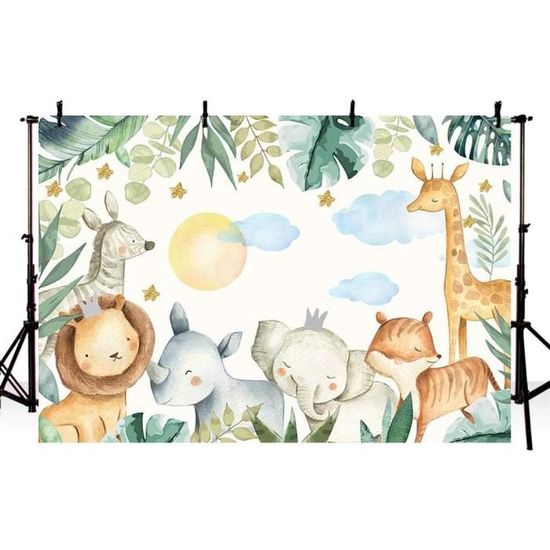 Toile De Fond Jungle Enchantée 3x2.4m - Décoration Anniversaire Enfant, Photobooth, Fête - 4