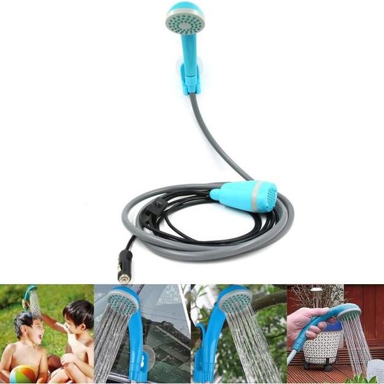 Douche Camping Van Plage Douche Portable Camping Eletorot - Pompe Rechargeable Avec Tuyau 1,8m, Débit 2,5L/min, Pour Outdoor, Van, Plage Nettoyage Animaux Lavage Voiture