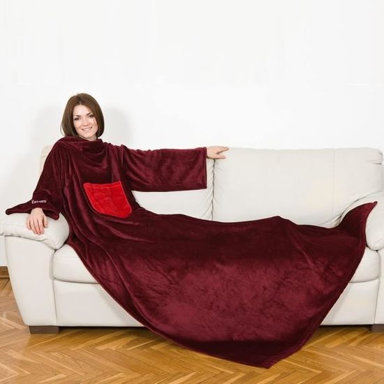 Sundom Plaid à Manches Couverture Polaire Avec Manches Et Poches