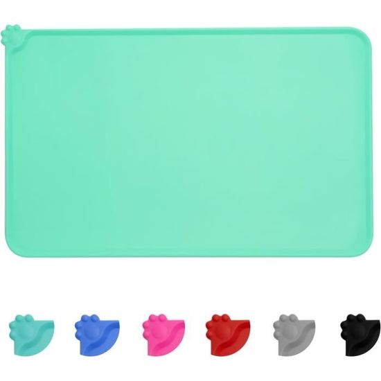 Tapis Gamelle Silicone Pour Chien Et Chat – Lot De 2, 26x26 Cm, Rebord Surélevé – Antidérapant, Imperméable, Lavable Au Lave-vaisselle