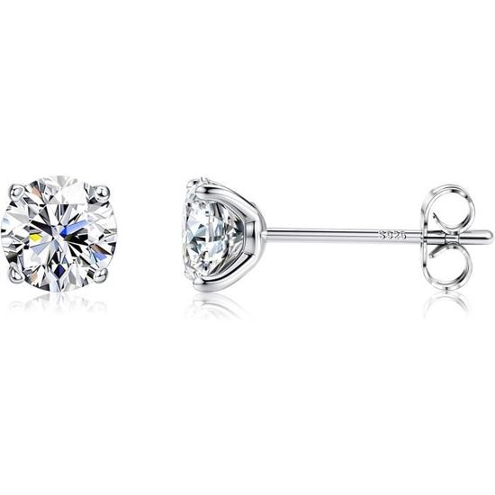 Boucles D'Oreilles Étoiles En Argent 925 Avec Cristaux - Clou D'Oreille Ciel Étoilé Pour Femme Ou Fille - 10